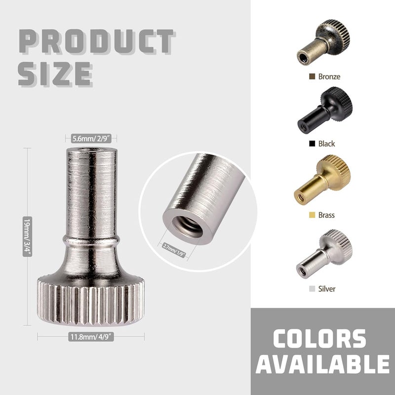GooChan Lamp Switch Knob, Turn On/Off Brass Light Knob Replacement, Standard Size Twist Knobs, Antique Brass Color (Silver) - Image 4